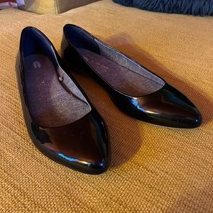 Dr Scholls Shiny Black Flats